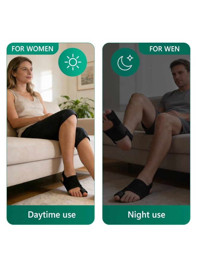 عبوتان من مصحح إصبع القدم الكبير، مقوّم البونيون، دعامة البونيون لتخفيف آلام القدم الناتجة عن انحراف الإصبع الكبير للنساء والرجال، مصحح البونيون القابل للتعديل، دعامة ليلية للبونيون - Image 4